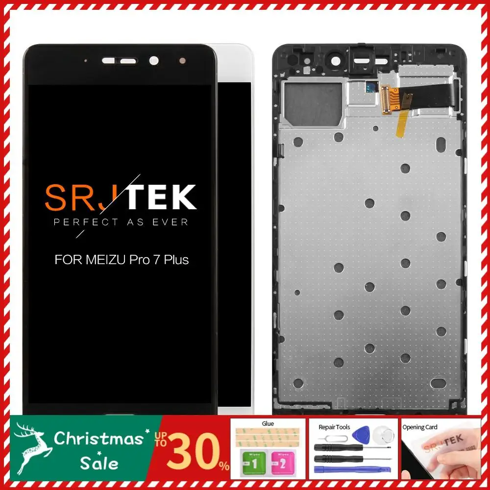 5,7 ''2560x1440 супер AMOLED lcd для MEIZU Pro 7 Plus дисплей сенсорный экран Pro7 Plus дигитайзер с рамкой запасные части