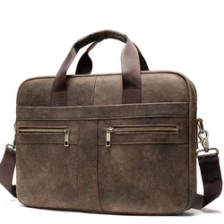2022 New Light Luxury Fashion Briefcases Business Men Handbag Genuine Leather Men Messenger Bags Best Laptop Bags Top-Handle