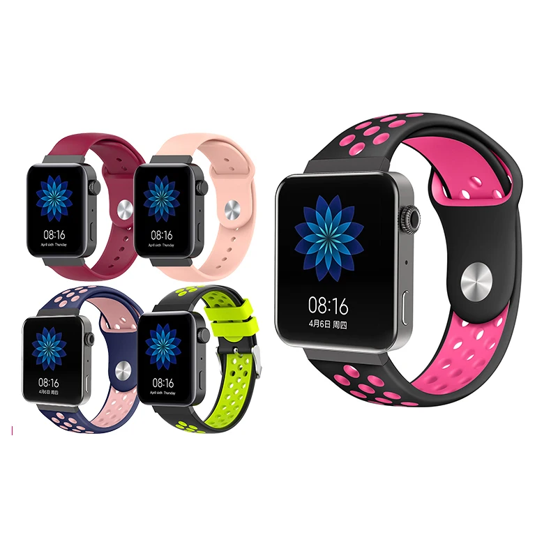 Мягкий силиконовый спортивный ремешок для Xiao mi Smart Watch, резиновый ремешок для часов mi watch, сменный ремешок, аксессуары