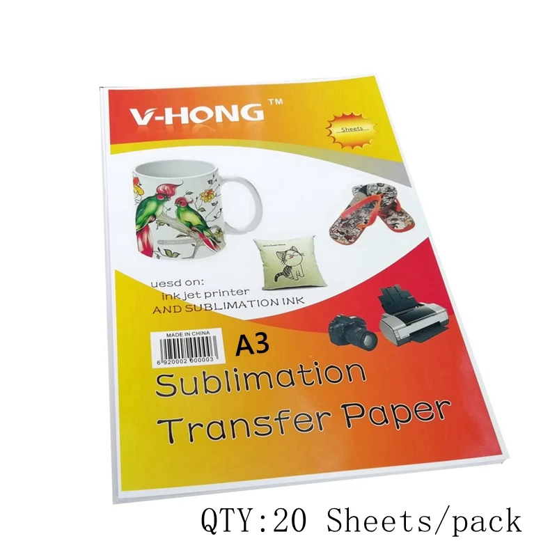 A4 размер термотрансферная печать струйная железная Темная футболка переводная бумага LTR 8,5x1" Упаковка - Цвет: for mug 20sheets A3