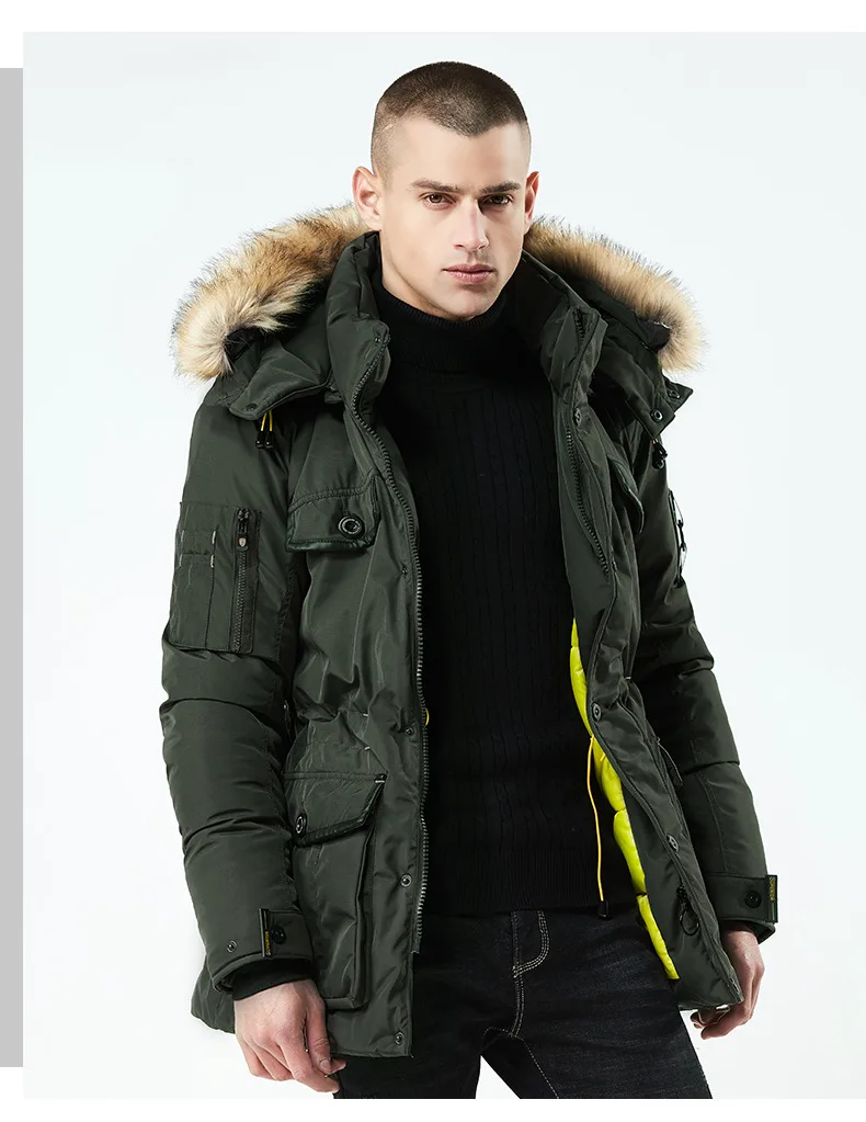 Зима, стиль, Европа и Америка, со съемным плечом, с капюшоном, средней длины, хлопковая стеганая одежда, Мужское пальто, мужская хлопковая куртка