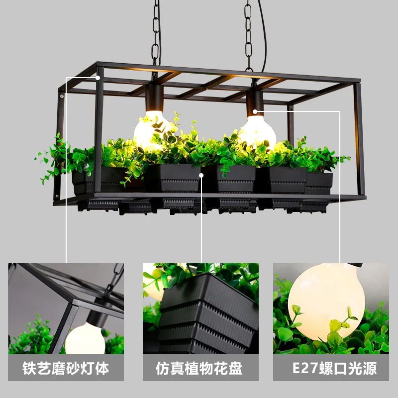 

Modern Pendant Light Black Iron Hanging Cage Vintage Led Lamp E27 Industrial Loft Retro Dining Room Restaurant Bar Counter