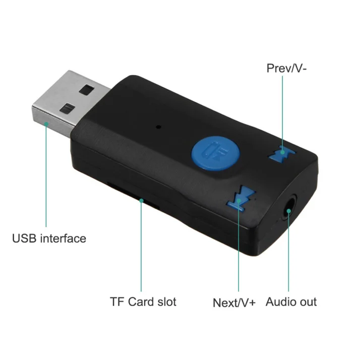Автомобильный набор гарнитуры с Bluetooth MP3 музыкальный аудио приемник 3,5 мм порт AUX A2DP стерео для динамиков NC99
