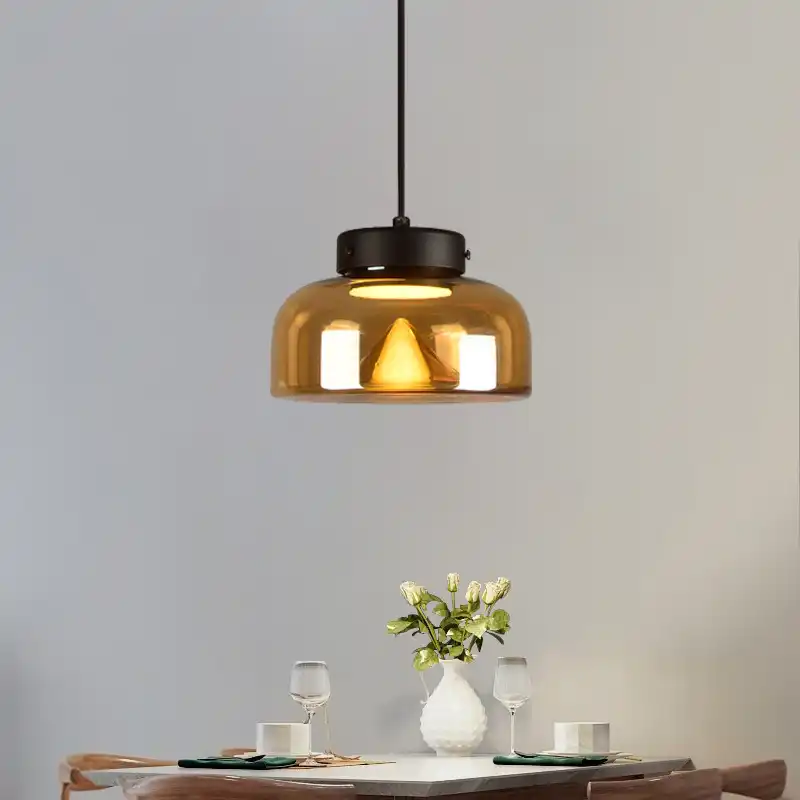 Nordic Stained Glass Pendant Lights Modern Led Hanging Lamp Dining