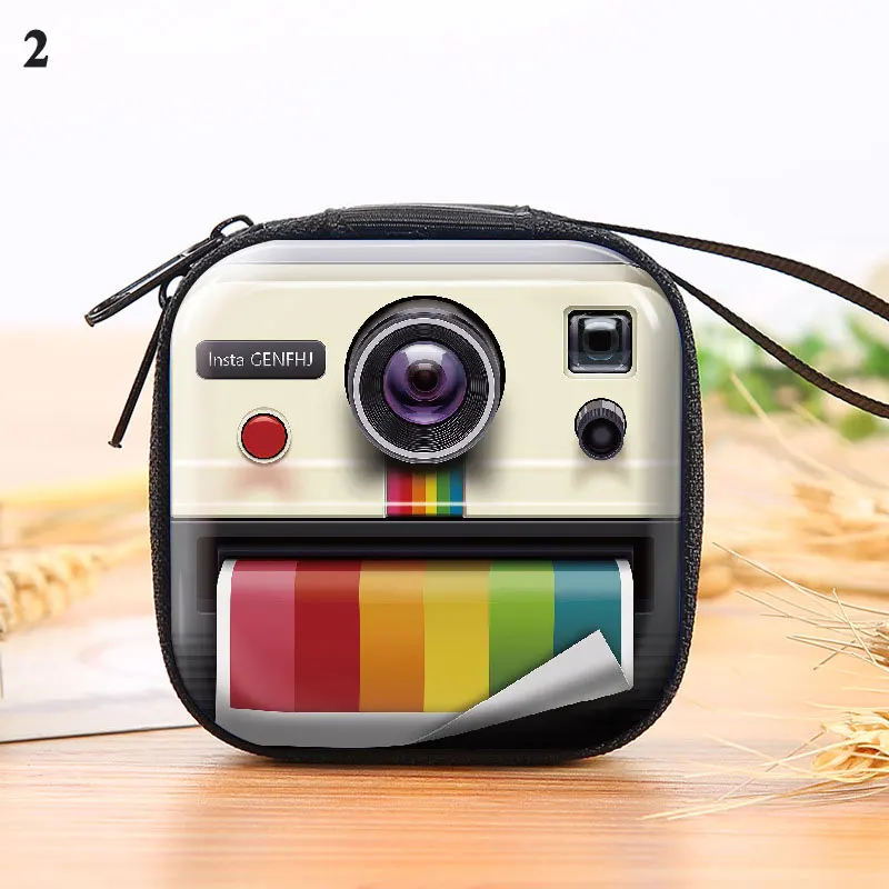 Creative Tinplate Coin Purse Earphone Storage Funny Pattern Bag camera Retro Record Tape Key Bag