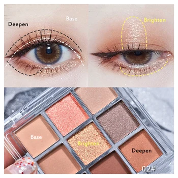 

9color Matte Eyeshadow Palette Waterproof Long Lasting Neon Light Makeup Palette Anti-halation Eye Shadow Cosmetics TSLM1