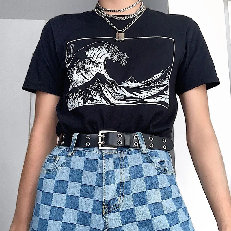 New Harajuku Rock Female Tshirt AC Band Print Short Sleeve Tops & Tees Fashion Casual T Shirt Women Clothing T-Shirt