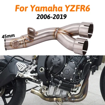 

For Yamaha R6 YZF-R6 YZF 2006 - 2018 2019 Motorcycle Exhaust Escape Middle Pipe Stainless Steel Link Pipe Eliminator Enhanced