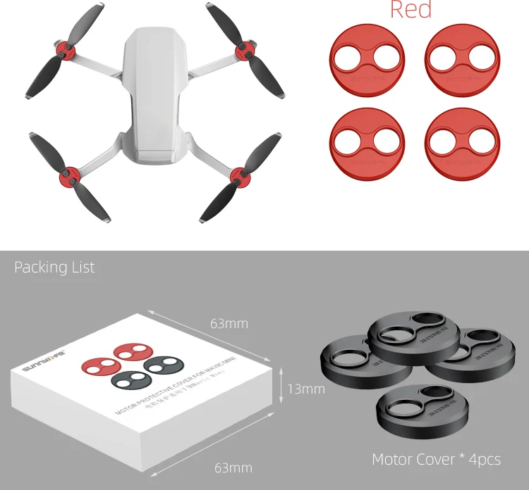 4 шт. крышка двигателя для DJI Mavic Mini Drone Защитная крышка алюминиевый сплав мотор пыленепроницаемый устойчивый к царапинам защитный чехол Аксессуары