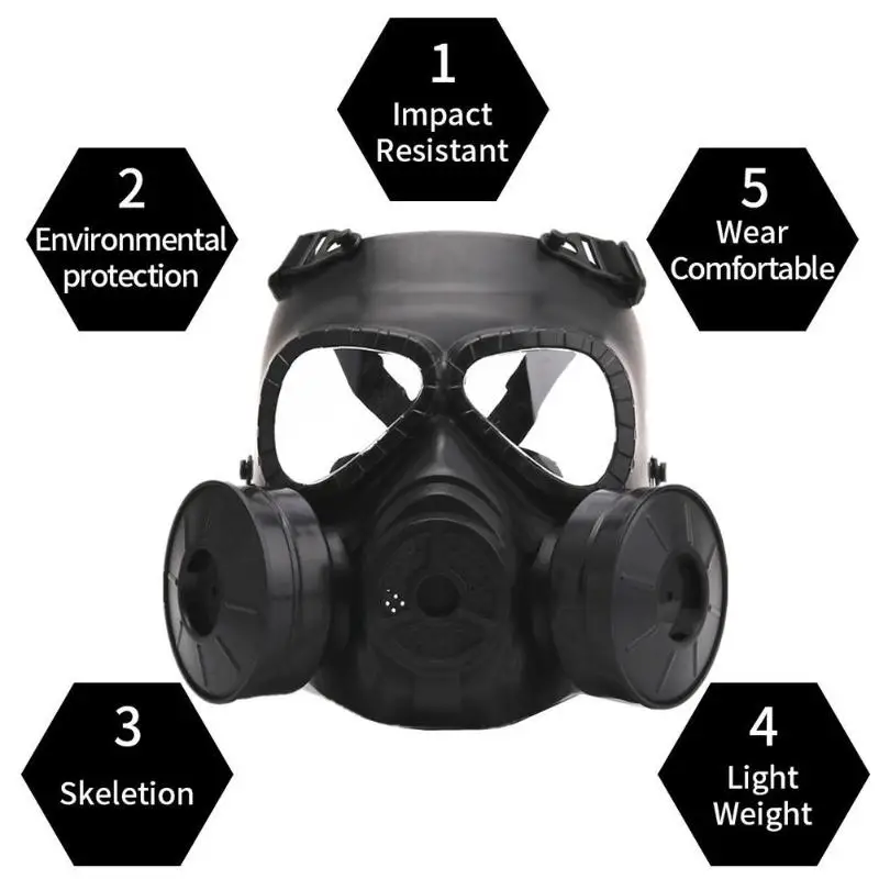M04 велосипедная маска Cs поле игры на открытом воздухе лицевая защита ударопрочный защитный противогаз уличная маска для лица с охлаждающим вентилятором