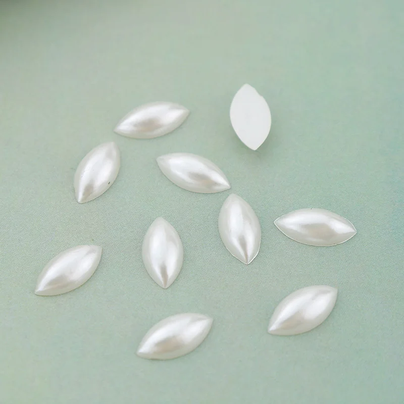 Ivory/White Horse eye Shape ABS Flatback Pearl For DIY Scrapbook Stones for Clothes Jewelry Nail Tips Crafts Beads