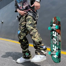 Pantalones vaqueros Extra grandes para hombre y mujer, jeans sueltos Y2K de grafiti callejero, pantalones de skateboarding, pantalones de Hip Hop, pantalones de skateboarding negros