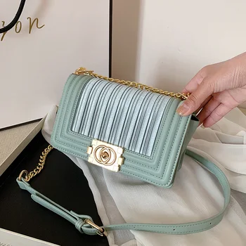 

bags for women 2020 purses and handbags Solid PU leather women's Square chain Shoulder Messenger Bag crossbody bags for women