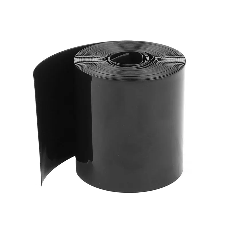 

Top-70mm / 44mm PVC Heat Shrink tubing 5m for 18650 Battery Pack Black
