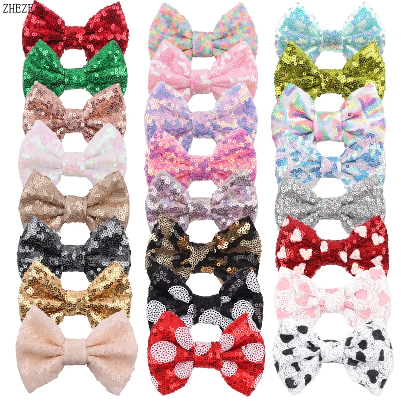 10pcs lot new chic 4 5 inch molded foam bow nylon elastic headband girls solid bow hairband kids hair accessories 10Pcs/Lot 71 Colors Chic 4