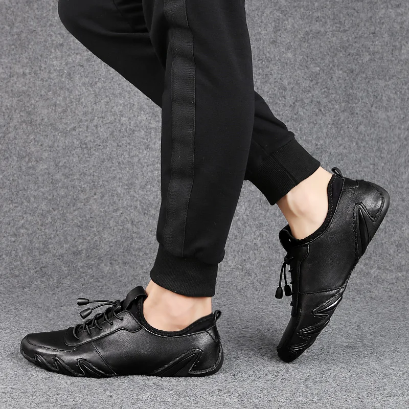 genuine Leather Shoes Men Loafers Comfortable Casual Men Shoes fashion breathable Flats Breathable Men Autumn Shoes Moccasins o4