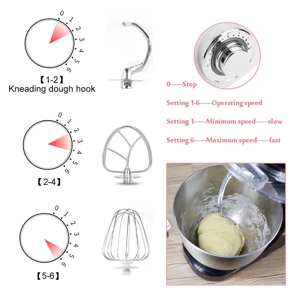 SOKANY 6speeds Stand Mixer 5L Electric Blender Stainless Steel Kitchen Food Cream Egg Whisk Blender Dough Bread Mixer Machine