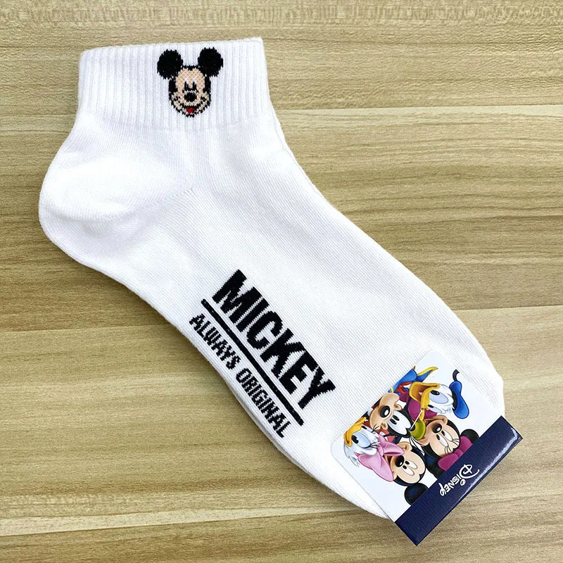 Disney Spring Summer Cartoon Mickey Minnie Donald Duck Daisy Lady Sweet Socks Solid Color Socks