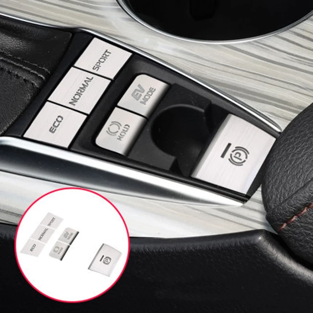 2pcs or 5pcs or 6pcs Car Electronic Handbrake Central Control Button Decoration Sticker Suitable for Toyota 8th Generation Camry 6 pcs Silver