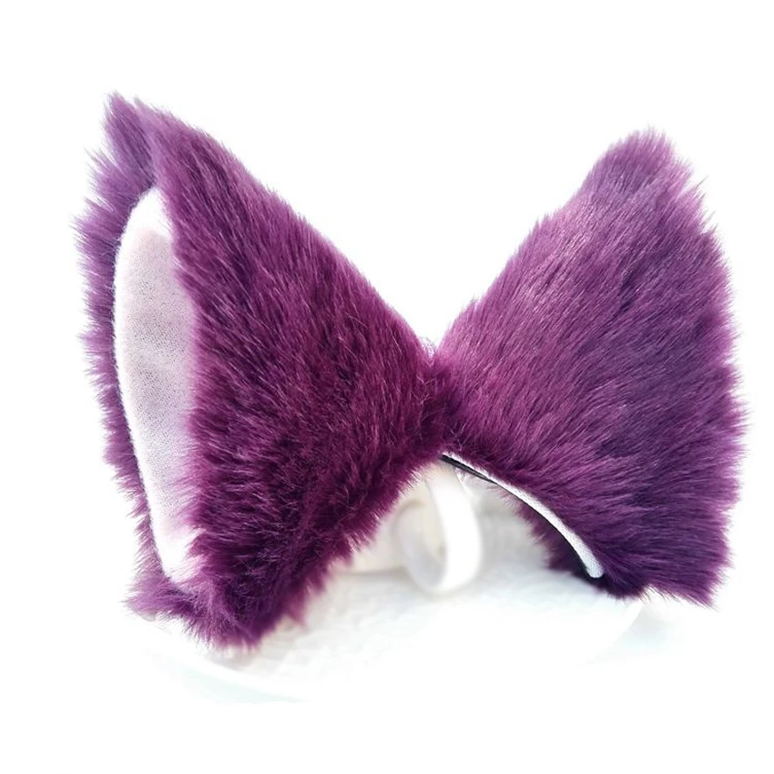 Men Women Halloween Christmas  Party Cosplay Accessory Cat Fox Long Fur Ears Costume Hair Clips Plush Ears Headwear anime halloween costumes