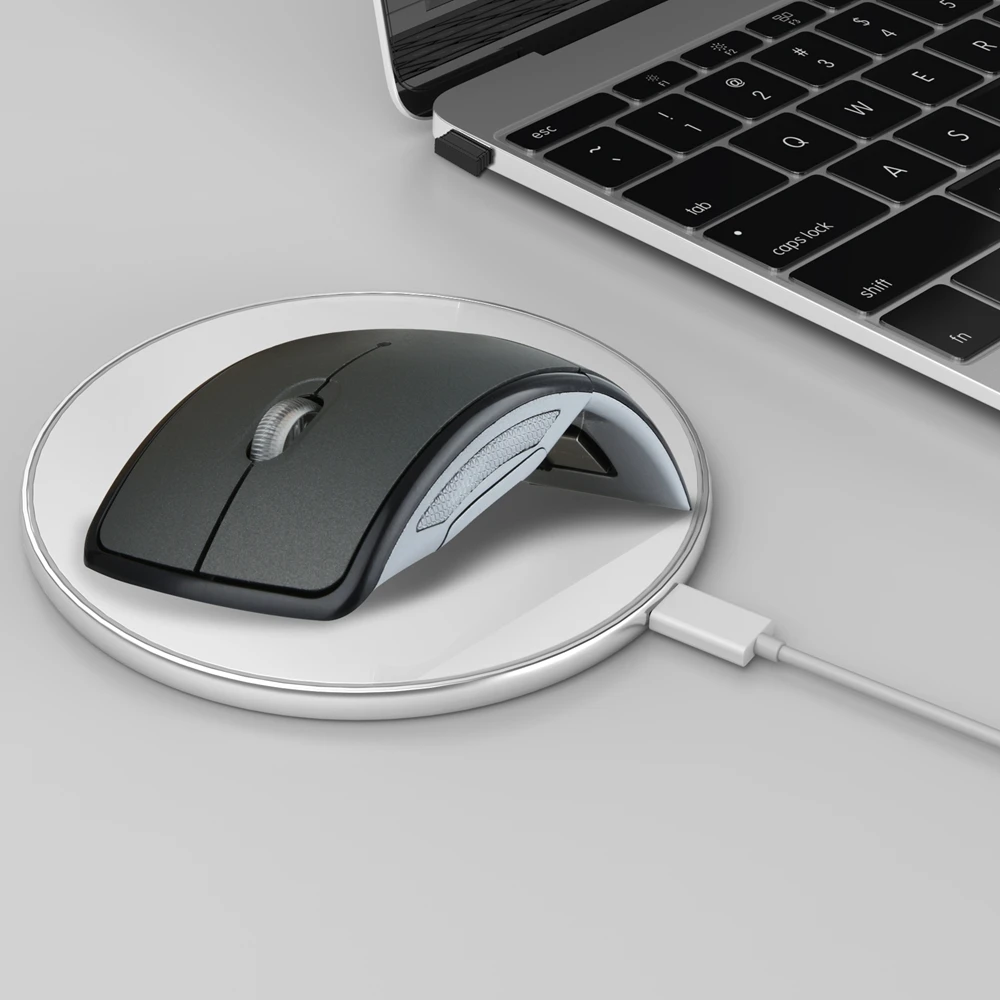 Беспроводная Arc мышь с USB адаптером для ноутбука, ноутбука, ПК 2,4 ГГц оптическая Складная мышка энергосберегающая удобная сенсорная