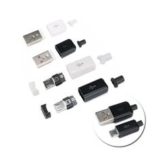 10 шт./лот Micro USB 5Pin штекер разъем черный/белый Сварка данных OTG интерфейс линии DIY кабель для передачи данных Аксессуары