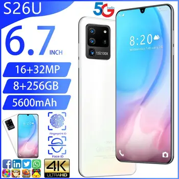

6.7-inch S26U Water drops screen smartphone triple-slot Android10 8GB 256GB 5600mAh Snapdragon 855 10 Core 5G NFC global version