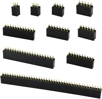 

10PCS 2,54mm 2x/2/3/4/5/6/7/8/9/10/11/12/14/16/18/20/25/30/40 Pin Double Row Female Straight Pin Header Needle Socket Pin Strip