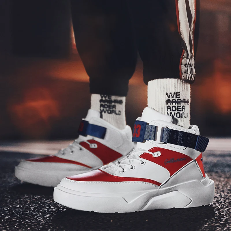 

OLOMM High Top Popular Hot Sale Men's Casual Shoes Outdoor waterproof Comfortable Men Fashion Sneakers Hard-Wearing Men Shoes