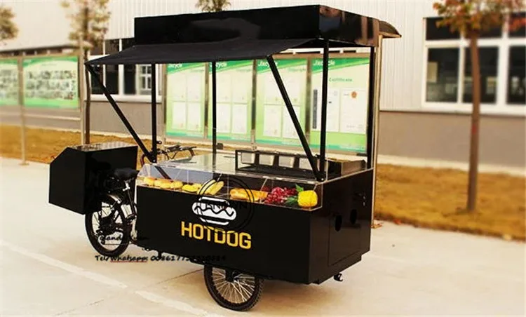 Горячая современный завод OEM Электрический уличный Деревянный Кофе трайк закуски Трейлер мобильный хот-дог велосипед для уличного бизнеса