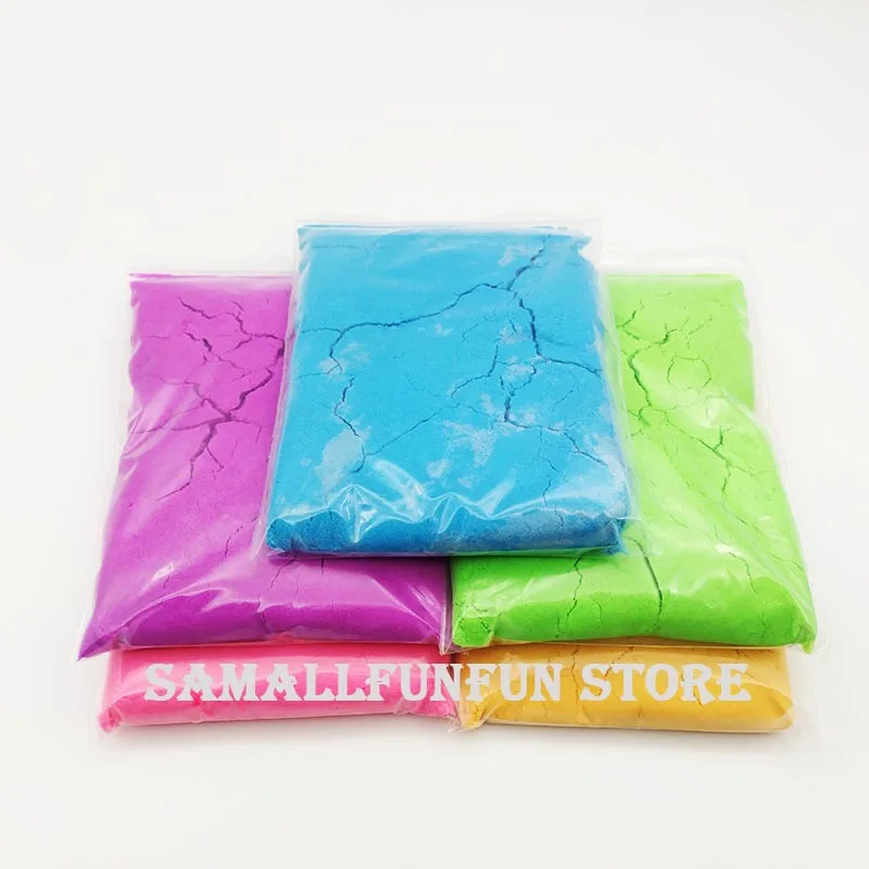 Skup 200g * 5 kolorów dynamiczny piasek edukacyjne niesamowite kryty magia zagraj w piasek zabawki dla dzieci 200g Ziplock torby do pakowania DIY piasek