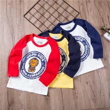 Футболка новая стильная футболка с длинными рукавами для мальчиков; коллекция года; сезон весна; детская футболка в европейском и американском стиле с начесом; Hb2114