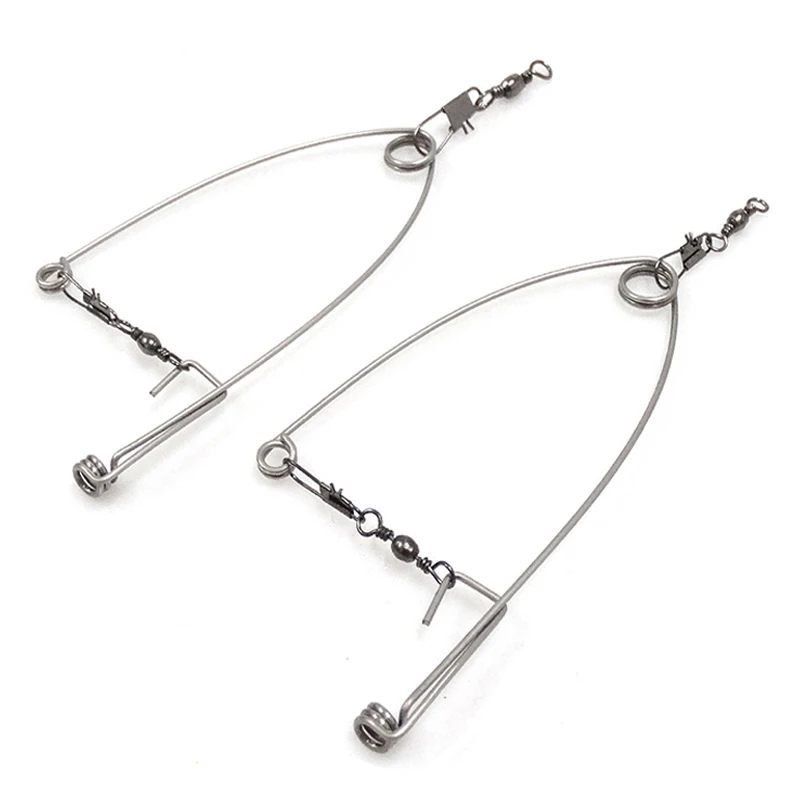 5pcs Automatic Fishing Hook Trigger Stainless Steel Spring Fishhook Bait Catch Ejection Catapult Full Speed Fish Accessories