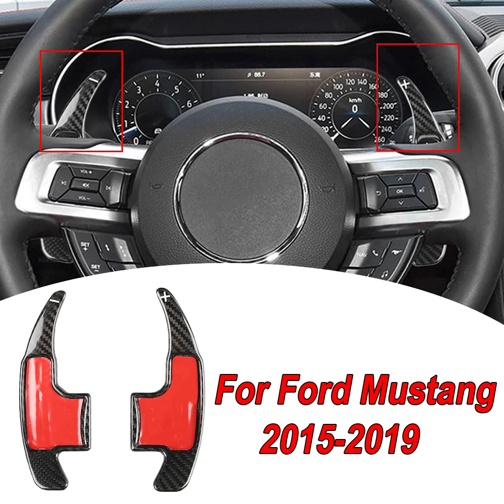 

Carbon Fiber car Steering Wheel Paddle Shifter Extension brand new black auto Shift Paddles trims For Ford Mustang 2015-2019