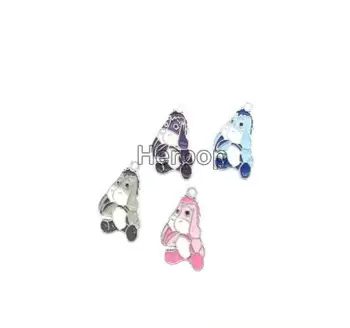 

10Pcs cartoon color eeyore Necklace Key chain Enamel Beads Pendants Metal Charms Craft DIY Jewelry Making Finding