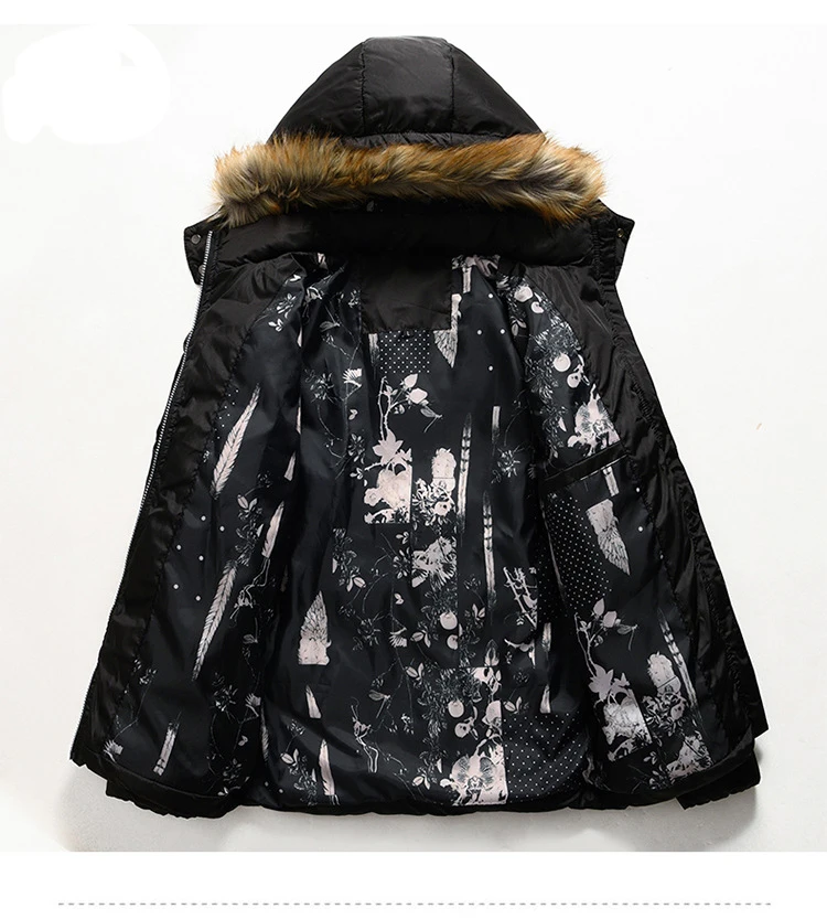Mountainskin Winter Padded Coat Mens Jackets Thick Parka Fur Collar Hooded Men's Coats Casual Outerwear Brand Clothing SA777