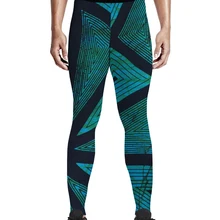 Зеленые треугольные штаны с геометрическим узором, мужские, не просвечивающие, с контролем живота, с высокой талией, мягкие, для повседневного использования, компрессионные, с 3D принтом