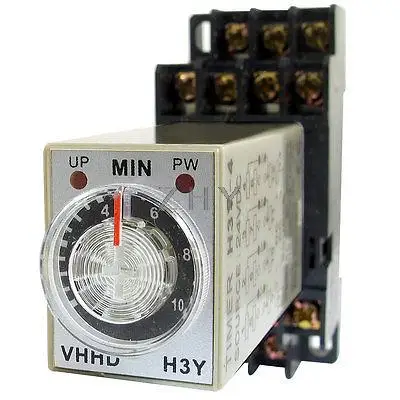 

DC 24V 0-10 Minute 10m Timer Power On Delay Time Relay 14 Pin H3Y-4 + Socket