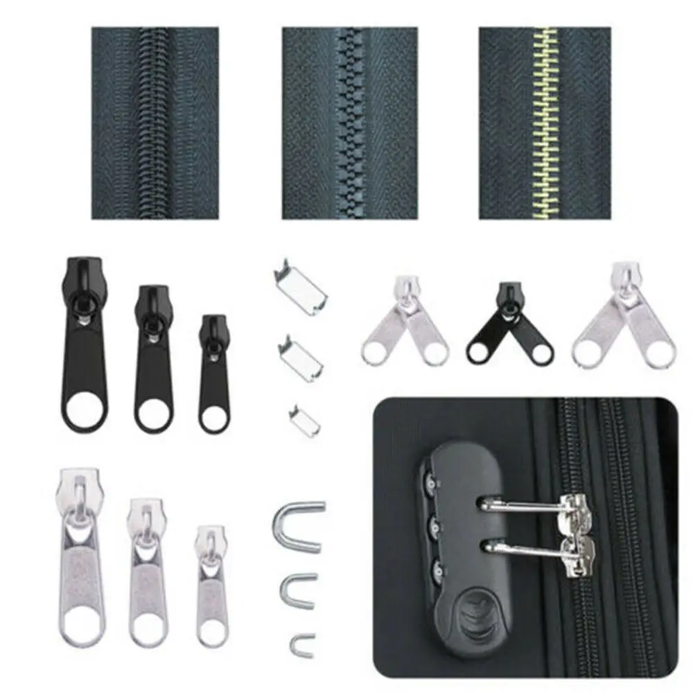 84pcs Universal Zipper Replacement Zip Zipper Heads Slider Teeth Rescue Instant Repair Kit for