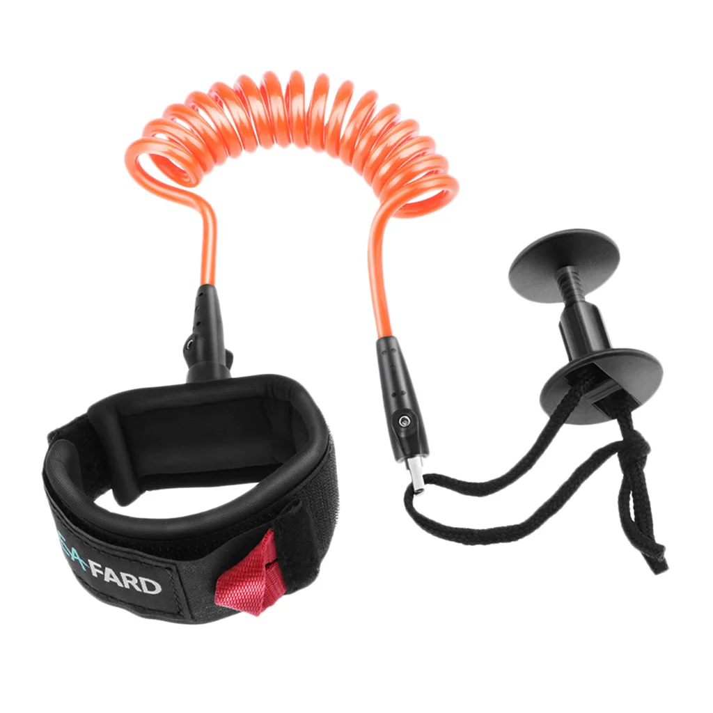 Coiled Wrist Leash, Surf Board Bicep Leash Strap Leash & Double Swivels - Select Colors