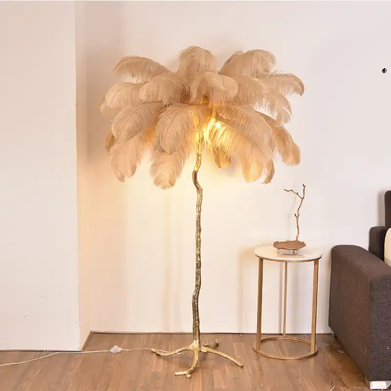 Lampa Podlogowa Z Pior Styl Skandynawski Dekoracja Wnetrz Miedziane Strusie Piora Stojak Na Drzewo Lampa Podlogowa Do Salonu Podloga W Pomieszczeniu Swiatlo Floor Lamps Aliexpress