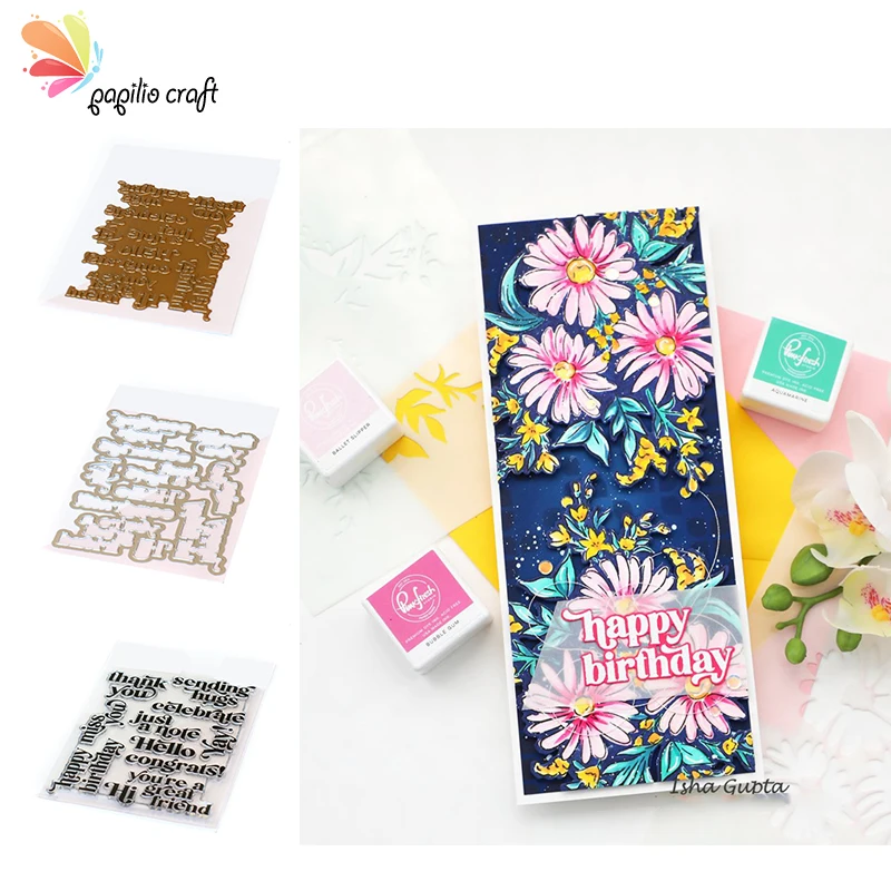 Floral Cutting Die and Stencil Set for Scrapbooking and Card Making