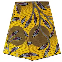 Золотая настоящая голландская восковая хлопковая ткань, африканская хлопковая восковая ткань с принтами, нигерийская пагнская восковая Ткань для шитья