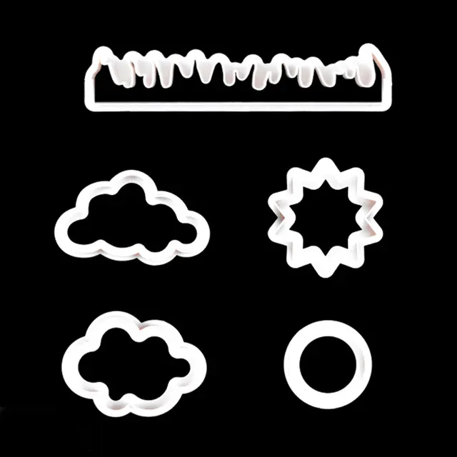 5Db/Set Cloud Grass Sun Cookie Cutter Egyedi Gyártású 3D -S Nyomtatott Fondant Süti Vágó Keksz Penész Sütemény Díszítő Szerszámok Új - Image 4