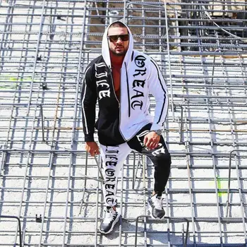 

Men Running Sportswear Sets Sweatshirt Sweatpants Gym Fitness Bodybuilding Hoodies Pants Male Jogging Crossfit Tracksuits