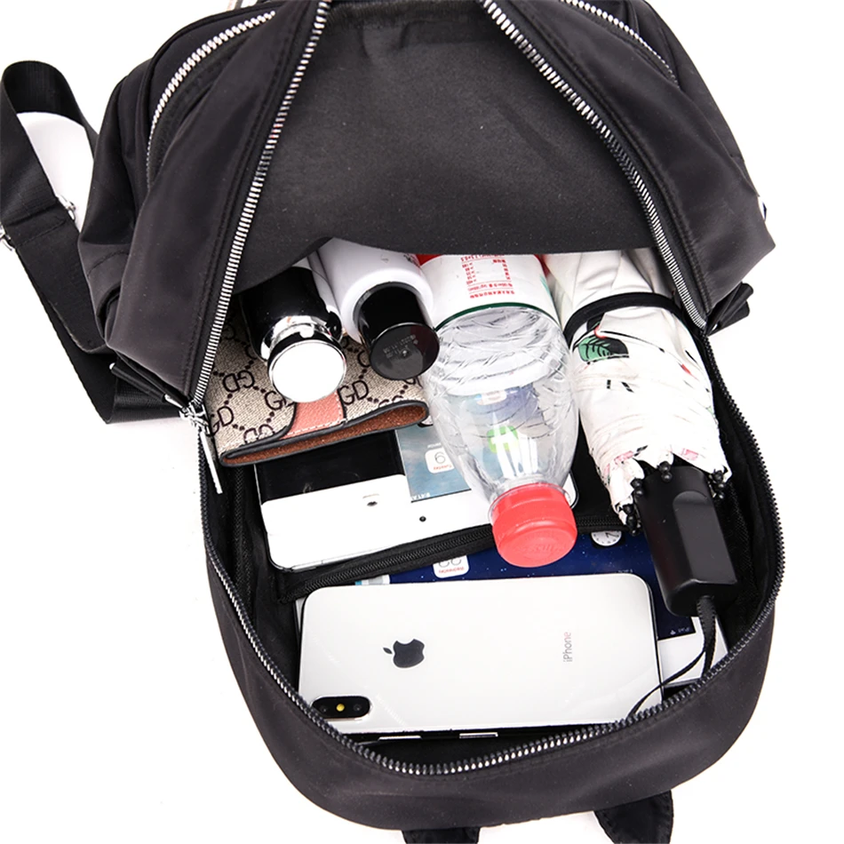 Новые простые женские черные рюкзаки Mochila Feminina легкая вместительная школьная сумка для девочек рюкзак Водонепроницаемый легкий рюкзак для путешествий