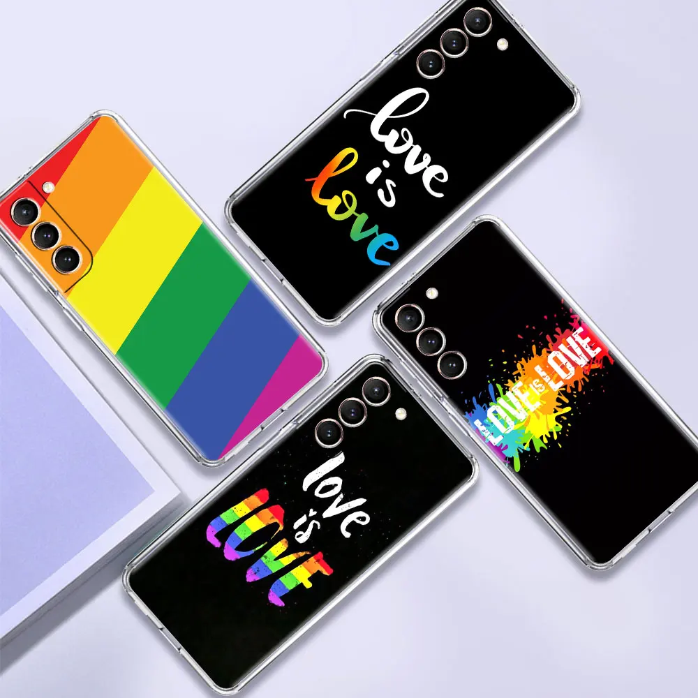 Прозрачный чехол для Samsung Galaxy S20 FE S21 S10 S9 Plus S8 S10e Note 20 Ultra 10 Lite 9 мягкий ЛГБТ с