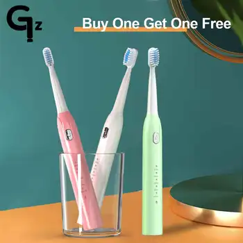 

GeZhou Electric Toothbrush Rechargeable Buy One Get One Free Sonic Toothbrush 5 Mode Travel Toothbrush with 8 Brush Head Gift