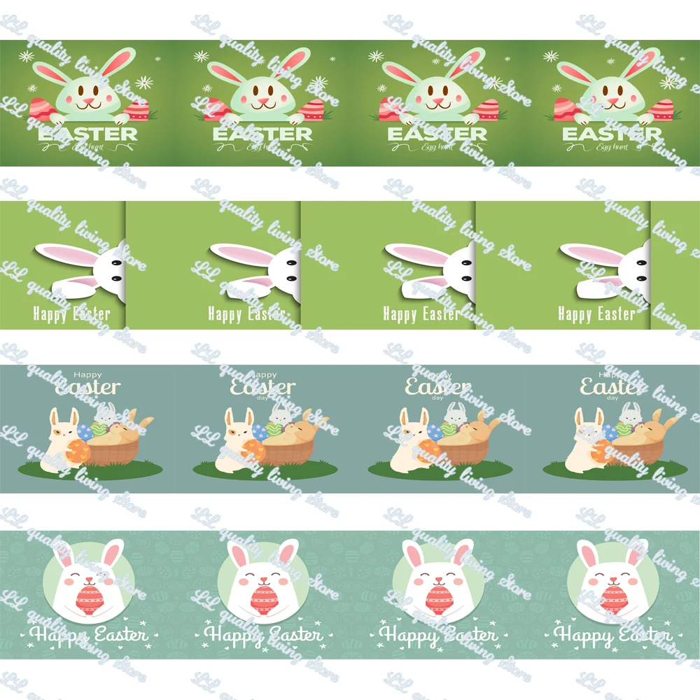 

WL 16mm Happy Easter Printing Grosgrain Ribbon Bow Hair Accessories Bow Craft Supplies Packaging Party Decoration Wholesale