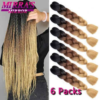 6 Bundles Jumbo Braiding Hair Extensions 24 Inch Synthetic Hair Braids for DIY Box Twist Crochet Hair Wholesale Drop Shipping 1